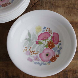 ヴィンテージ食器 ウェッジウッド レトロ 花柄 デザートボウル 15cm 小鉢 メドウスイート #210709-1~7 アンティーク フローラル 【海外直輸入中古品】