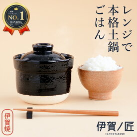 【レンジで 10分 簡単 土鍋】 伊賀ノ匠 一人用 (1人用) 伊賀焼 電子レンジ専用 炊飯 土鍋 1合 土鍋炊飯器 土鍋ご飯 日本製 伊賀の匠