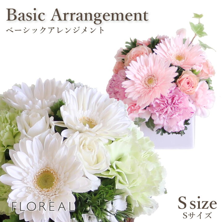 楽天市場 花 ギフト 誕生日 フロレアル ベーシックアレンジメント Sサイズ 器２種 花６色 ご選択 楽天1位 あす楽 送料無料 お花 バラ プレゼント フラワーアレンジメント アレンジメントフラワー フラワーギフト お祝い 開店祝い 出産祝い お見舞い フロレアル