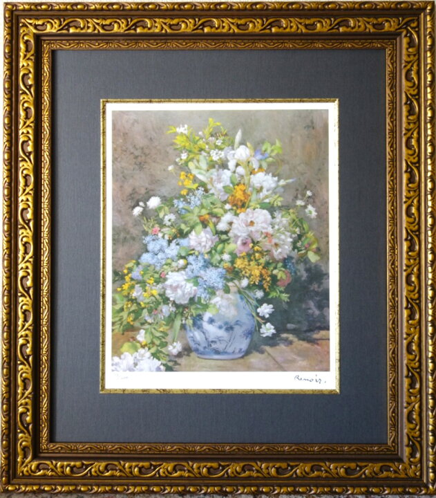 楽天市場】絵画 インテリア ルノワール MW-18065 「大きな花瓶の花 
