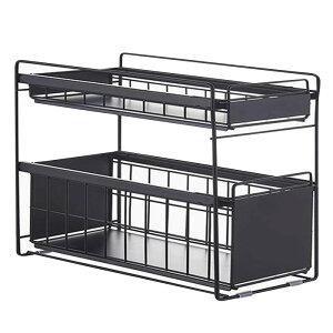 シンク下 収納 スライドラック 引き出し キッチン 引出し ラック 2段 2層 シンク下ラック コンロ下 調味料ラック 整理棚 2段 収納 収納ラック 流し台下 ストッカー 洗面台下 調味料入れ キッ