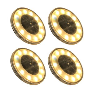 LEDソーラーライト ソーラーライト 屋外 埋め込み式 4個セット ソーラーガーデンライト 12LED 電球色 昼白色 LED ガーデンライト 屋外照明 夜間自動点灯 防水ライト ソーラーパネル 防犯ライト