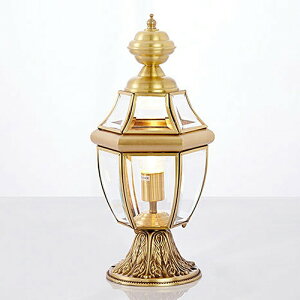 AAAZM 門柱灯 北欧 おしゃれ 外灯 LED対応 多面 ガラス 透明 柱上付け 門灯 屋外照明器具 レトロ 防雨型 エントランス照明 屋外 ガーデン 庭園 玄関外 街灯 エクステリア照明 ポーチライト 和風