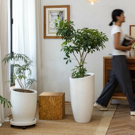 植木鉢 北欧風 プランター 観葉植物用 大型 方形 口径30cm 10号 軽量 深型 穴付き おしゃれ 室内 屋外対応 耐候性 フラワーポット ガーデンポット ホワイト