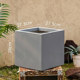 大型 植木鉢 プランター 底穴付き 直径27~30cm 9 10号 正方形 円柱形 観葉植物鉢 おしゃれ 深型 軽量 通気性良好 マグネシウム製 室内 屋外 玄関 ガーデニング 園芸 家庭菜園 植物 ベランダ 鉢植え 容器 plant