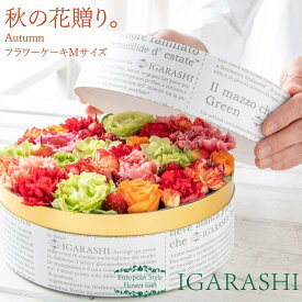 【 フラワーケーキ Mサイズ 】 花 ギフト 誕生日 クリスマス 秋 退職 プレゼント フラワーボックス アレンジメント フラワー バラ カーネーション お祝い 贈り物 おしゃれ お祝い 退職祝い アレンジ フラワーアレンジメント 送料無料