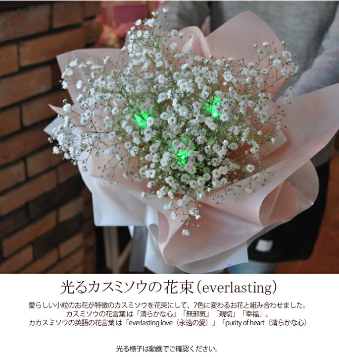 7色 レインボー カスミソウ ブーケ 送料無料 花束 プレゼント 生花 女性 誕生日 記念日 虹の橋 かすみ草 カスミ草 お供え 送別 卒業祝い 父の日 父 78 以上節約