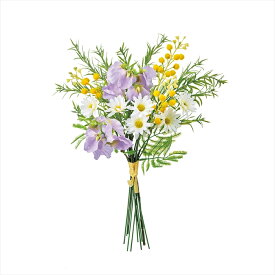【アーティフィシャルフラワー　造花　フラワー（アーティフィシャル）】　デージーミモザブーケ　WH／LV／YE fm008328-zzz デージー　フランネルフラワー【東京堂】