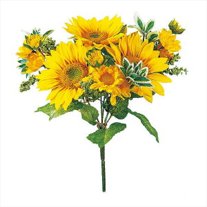 【アーティフィシャルフラワー 造花 フラワー(アーティフィシャル)】 フレッシュサンフラワーブッシュ YELLOW fm000358-zzz ひまわり【東京堂】