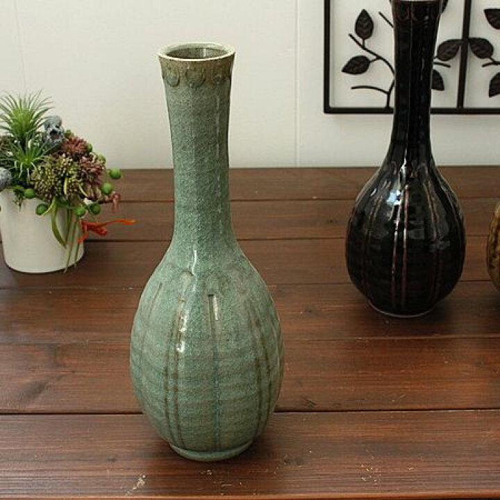 楽天市場】手造り 鶴首花瓶(貫入入り)(和食器 花器 花瓶 手づくり 