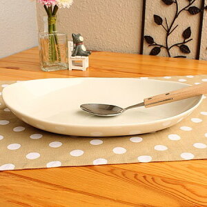 アイボリーゆるやかフォルムのオーバルボウル(洋食器 お皿 プレート カレー皿 パスタプレート 大皿 カフェ カフェ風 カフェ食器 業務用 業務用食器 白い食器 アウトレット 訳あり 多治見美