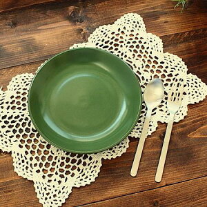 モスグリーン パスタプレート(洋食器 お皿 プレート 大皿 パスタプレート 盛皿 カフェ カフェ風 カフェ食器 業務用 業務用食器 強化磁器 アウトレット込み 多治見美濃焼 日本製)