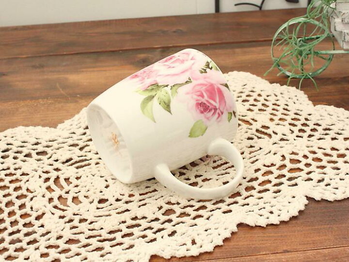 楽天市場】ピンク 染付ROSEマグカップ(洋食器 ボーンチャイナ マグ 