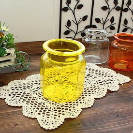YELLOWガラス瓶(洋食器 ガラス 瓶 収納 ボトル 容器 お洒落 日用品 インテリア 雑貨 アウトレット 業務用 日本製)