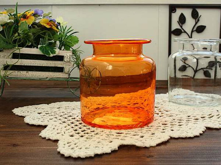 楽天市場 オレンジ ガラス瓶 洋食器 ガラス 瓶 収納 ボトル 容器 花瓶 お洒落 日用品 インテリア 雑貨 アウトレット 業務用 日本製 ｆｌｏｗｅｒ ｍａｙ