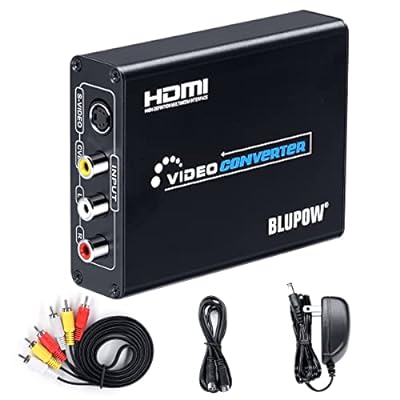 BLUPOW コンポジット S端子 to HDMI 変換器 1080P対応 Composite 3RCA AV S-Video to HDMI コンバーター ビデオ変換器 アナログ デジタル rca s端子 hdmi 変換 日本語マニュアル付き VA