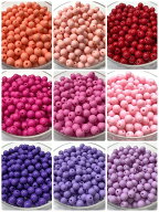 【8mm 100個】★その2★全18色展開 単色アクリルビーズ 不透明 貫通 両穴