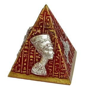 エジプトモチーフの高いピラミッド(レッド)《ボヘミアンオルゴナイト》【オルゴナイト/電磁波対策/パワースポット/ピラミッド】