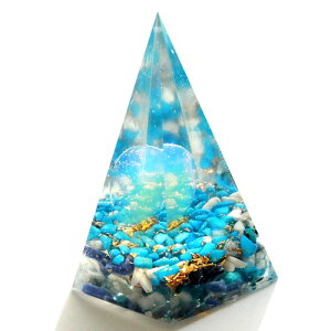 オパライトの高いピラミッドオブジェ 《ボヘミアンオルゴナイト》 4×5.5cm【オルゴナイト/電磁波対策/パワースポット/ピラミッド】