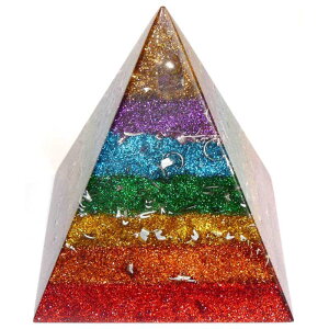 高いチャクラピラミッドオブジェ 《ボヘミアンオルゴナイト》 8.5×9cm【オルゴナイト/電磁波対策/パワースポット/チャクラ/ピラミッド】