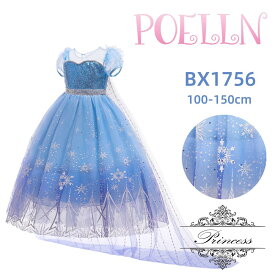 リトルプリンセス　プリンセス　雪の女王　エルサ　Elsa　ドレス　子供用　キッズ服　子供服　女の子　ハロウィン　仮装　衣装　なりきり　コスプレ　コスチューム　クリスマス　イベント　発表会　パーティー　誕生日　テーマパーク　ワンピース