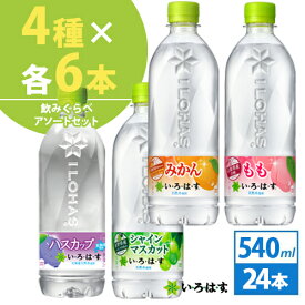 コカ・コーラ社製　い・ろ・は・す 飲みくらべセット 540ml 24本（4種×各6本）北海道内送料無料・メーカー直送・代引不可/いろはす シャインマスカット もも　みかん　ハスカップ コカコーラ　飲み比べセット