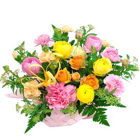 3月のアレンジ・デラックス 【今月のお花ラナンキュラスを使用したお祝い用アレンジメントギフト】