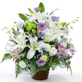【 ユリ 入り 】アレンジメント・リユニオン 仏花 お供え お供え花 アレンジ 命日 四十九日 一周忌 三回忌 お彼岸 お盆 お悔み 花 供花 弔事 法事