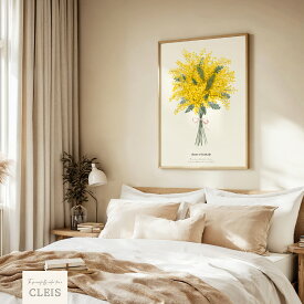 800円OFFクーポン！ アートポスター ミモザ 北欧 雑貨 インテリア 雑貨 絵画 黄色 イエロー アート 花 玄関 小物 おしゃれ 北欧雑貨 ナチュラル A4 A3 A2 B2 50×70cm 50 70 A1 タペストリー リビング リビング 寝室 カフェ 壁飾り 壁掛け 明るい アートパネル CLEIS N018