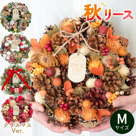 新作 リース Mサイズ 2026 直径約23～25cm 翌日配達 予約 ハロウィン クリスマスリース 秋 冬 玄関 おしゃれ ドライフラワー 造花 オールシーズン 誕生日 屋外 飾り ギフト プレゼント ドア 壁飾り おしゃれ 花 クリスマス プレゼント フラワーキッチン自由が丘