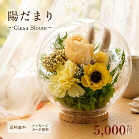 即日発送|プリザーブドフラワー ガラスドーム ギフト 誕生日 新築祝い 開店祝い 退職祝い 送別 お見舞い インテリア お供え 送料無料 Glass Bloom 陽だまり