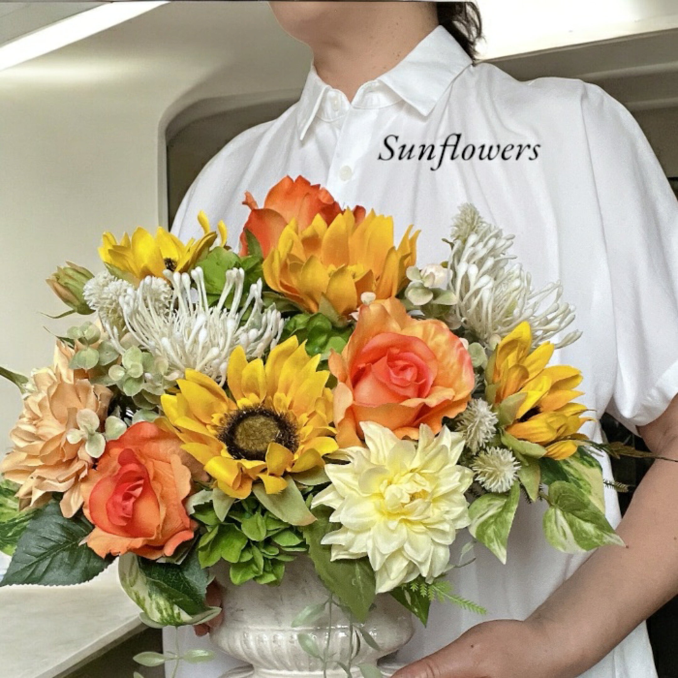 夏のインテリアに。ヒマワリのテーブルフラワ―！
