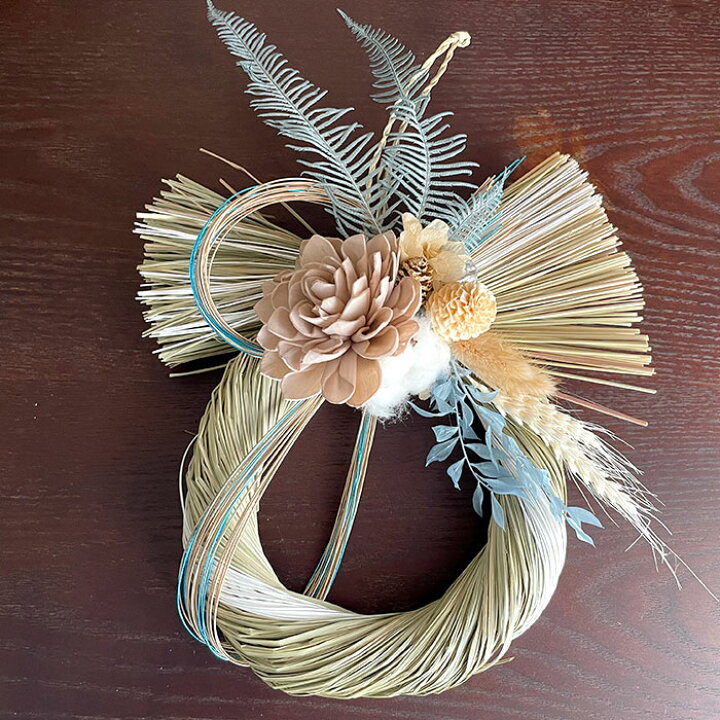 楽天市場】【2023しめ縄 おしゃれ しめ飾り ドライフラワー ホワイト  