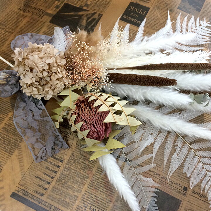 楽天市場】【ドライフラワー おしゃれ スワッグ 白 花束 おしゃれ  