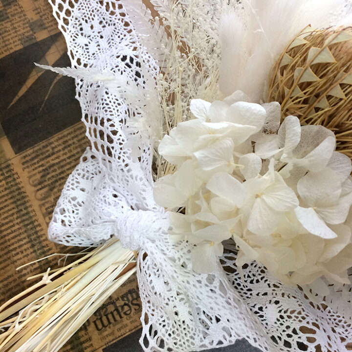 楽天市場】【ドライフラワー おしゃれ スワッグ 白 花束 おしゃれ  