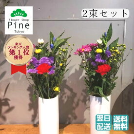 仏花 生花 一対 (2束 セット) お墓参り 花 バッグ 母の日 ギフト エコバッグ 送料無料 花束 大切な人を偲ぶのにピッタリなギフト 感謝の気持ちを込めて 優しい気持ち 線香セットと一緒に用意 大切な方の供養に 気軽にお花を手配 心を込めてお供え 季節感