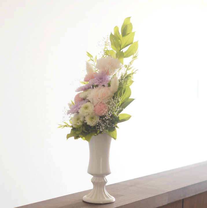 楽天市場】高さ40センチ カーネーションと菊の仏花（ピンク×紫） 全て