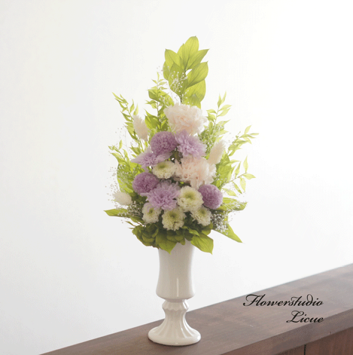 楽天市場】高さ40センチ カーネーションと菊の仏花（ピンク×紫） 全て
