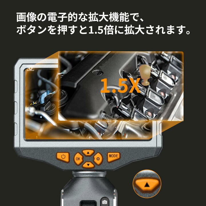 楽天市場】ケーブル長1.55m 先端可動式ファイバースコープ AMTORIN 