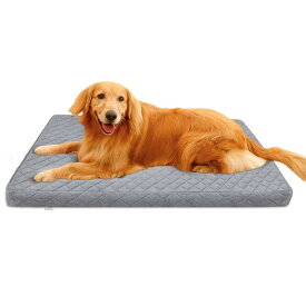 Hero Dog 犬 ベッド 犬用ベッド 大型犬 犬マット 洗える ペットベッド ペットマット足の弱いワンコの為の介護用ベッド 取り外せるカバー 柔らかい 滑り止め 掃除しやすい 100*85*5cm（グレー L）