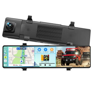 �h���C�u���R�[�_�[ �~���[�^ 4K�yCarplay  Android Auto�z 12�C���` �h�����R �O��J���� 64GB�������J�[�h�t�� 170°�L�p �J�[�i�r �h�����R�~���[�^ �K�C�h���C���ҏW 24���Ԓ��ԊĎ� �^�C����