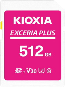 KIOXIA(�L�I�N�V�A)�y���{���zSD�J�[�h 512GB EXCERIA PLUS UHS-I U3 V30 Class10 SDXC �ő�Ǐo���x100MB/s �ő发��85MB/s 4K�Ή� �����T�|�[�g���K�i ���[�J�[5�N KLNPAE512G