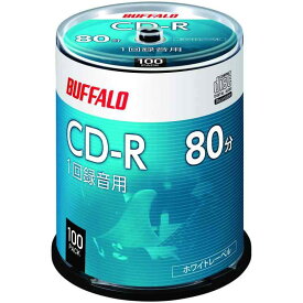 【Amazon.co.jp】 バッファロー 音楽用 CD-R 1回録音 80分 700MB 100枚 スピンドル ホワイトレーベル RO-CR07M-100PW/N