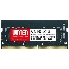 WINTEN ノートPC用 メモリ DDR4 3200 PC4-25600 16GB 260Pin CL22 1.2V SO-DIMM 増設 5年 相性 WT-SD3200-16GB 5638