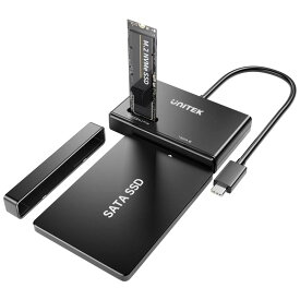 Unitek デュアルハードドライブ対応機器 M.2 SSD (PCIeNVMe)&amp;2.5/3.5インチ SATA I/II/III HDD/SSD両対応 クーロン不可 HDDデータコピーマシン USB3.2 Gen2 10Gbps プラグアンドプレイ UASP/TRIM対応 埃対策 12V/2A