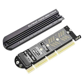 ELUTENG M.2 NVMe PCIE 4.0 変換アダプター アルミニウム製ヒートシンク付き PCIE X4/X8/X16 M.2 PCIE 拡張カード 2230 2242 2260 2280 M.2 PCIE 変換 拡張カード M.2 スロット 高速熱放散 安定性 PC/PS5にサポート
