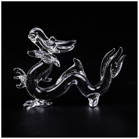 (イスイ)YISHUI 十二干支 透明 ガラス 置物 ホーム ガラス細工 ガラスの置物 ガラス ミニチュア 動物の置物 (ドラゴン)