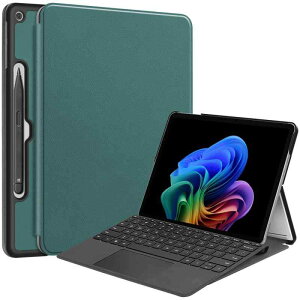 Gosento For Microsoft Surface Pro 12�C���` �P�[�X �X�^���h�@�\�t�� �J����ܔ��^�X�^���h�P�[�X PU���U�[ �J�o�[ (�Z���ΐF�j