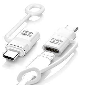 �y2���Z�b�g �zMoKo ���C�g�j���O����TypeC �ϊ��p �A�_�v�^�[ 60W PD�����[�d/480Mbps�f�[�^�]�� �����h�~�V���R���X�g���b�v�t�� �y�ʏ��^ iOS TypeC�ϊ��A�_�v�^�[ iPhone17e/17/Air/17Pro/16/15