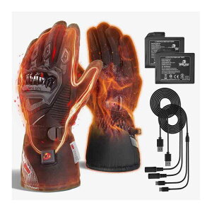 IRON JIA'S �d�M�O���[�u �o�C�N �O���[�u �~ 3000mAh �ԍ�USB���d �d�M��� Type-C�[�d�Ή��o�b�e���[ �h���h���h�� 3�b���g �X�}�z�Ή� �q�[�^�[��� 4�i�K���x���� �ʋΒʊw �o�C�N �ނ� ����~��